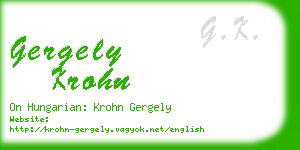 gergely krohn business card